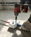 Pro Electrician Wire Pulling Assistant Cable Threading Machine For Wall Wiring Job, drill-powered tool in use for cable threading.