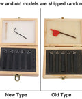 Five Piece Three Eighths Inch Indexable Turning Tool Set with Cemented Carbide and Nickel Coating in wooden cases