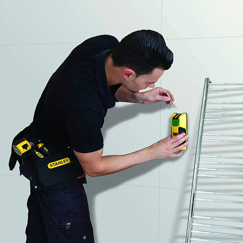 Heavy Duty Digital Stud Finder With Deep Scan Wall Scanner And Auto Calibrating Design Featuring Large Backlit LCD Display Plus AC Shock Warning One Pass Center Locate Making It Hella Reliable For Busy DIY Renovations