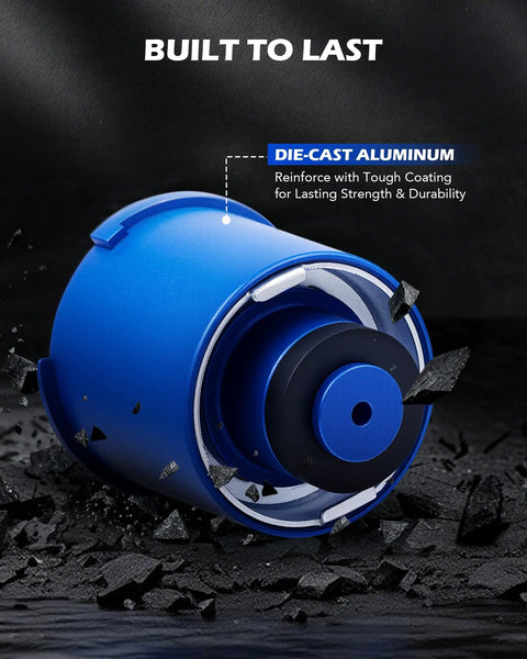 Coolant pressure tester kit with blue die-cast aluminum body and 0.4 inch and 0.6 inch radiator adapters