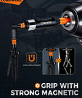 Impact Torx Bit Set, 27-Piece, S2 Steel, magnetic bit holder demonstrating strong grip in heavy-duty tool application.