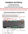 Installation diagram for Slick Heavy Duty 100A LiFePO4 Battery Management System for 8S To 16S Packs showing wiring connections.