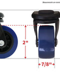 Tri Dolly 250 Lb Capacity 360 Degree Swivel Furniture Moving Dolly 2 inch blue TPU tread measurements