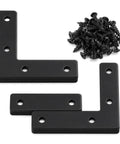 Flat Corner Braces For Wood Frames, 20 Piece Kit With L Brackets And Mending Plates, 50 By 50mm Picture Frame Fasteners, Screws Included
