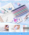 Pastel mechanical pencils and spiral notebook from All-In-One Cute Spiral Notebook Set For Women And Bible Journal Lovers.