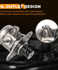 Oil outlet design of High Pressure Fuel Pump for Ford Edge, Escape, Explorer, Focus, Fusion, and Mustang 2015-2021 Plus Lincoln MKC MKZ 2015-2020 Plug-N-Play Replacement with 2.0L 2.3L Engines Replaces EJ7Z9350A GDP208 close-up view