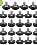 24 Pack Adjustable Leveling Feet With 5/16-18 Thread For Patio Furniture Levelers And Deck Legs Featuring Non Marking Nylon Bases.