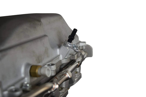 ICT Billet vacuum port hose adapter for LS supercharger, 1/8 NPT, aluminum, mounted on intake manifold