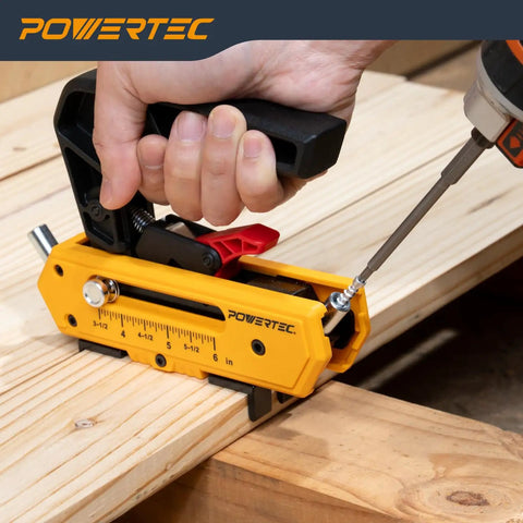 Installing Deck Screws For Outdoor Wood and Composite Decking No 10 X 2-3/8 Inch with T15 Star Drive, shown in use with jig