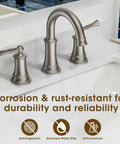 4 inch centerset chrome bathroom faucet with two handles for 3 hole vanity sink, pop up drain, built tough leak proof ceramic disc cartridge