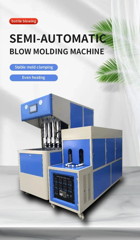 High Speed Plastic Bottle Blowing Machine Industrial Blow Molder semi-automatic with stable mold clamping and even heating.