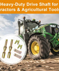 2 Pack Quick Release PTO Pin Yoke Heavy Duty Coupler for Tractors in action with drive shaft and springs detail