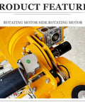 Close-up of rotating motor on Industrial Electric Glass Lifter Offering Hardcore Vacuum Suction Grips And Multi Cup Handles.
