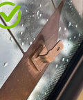 Close-up of installed Two Pack Rear Window Defroster Replacement Tabs Compatible With Ford, Chrysler, Chevrolet, Easy Bonding Repair Kit Not Included