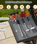 Silicone Grill Mats For Griddle Spatula Tool Mat With Drip Pad Side Shelf Pad Easy Clean BBQ Mats for organizing utensils.