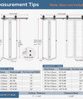 Measurement guide for Top Mount 40 Inch Bifold Sliding Door Hardware Kit For Two Closet Doors With Black Finish No Fuss Smooth Quiet Roller System Easy Install Fits Double 18 Inch Bi Folding Doors Hardware Only showing track length and door sizes.