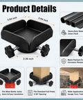 Dimensions and features of Heavy Duty Bottle Jack Adapter with jack plate, pad, and stand adapter for stable lifts on 4x4 wood posts.