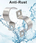 Stainless steel conduit clamp, 1/4 inch, two-hole U-shaped pipe bracket, front view