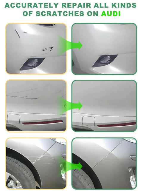 Car bumper scratch repair before and after using Easy To Use GMC Touch Up Paint Pen For Car Scratches Silver Ice Quicksilver