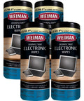 Weiman Electronic Disinfectant Wipes, 4-pack, 30-count each, blue-labeled canisters for electronics