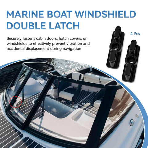 Boat Windshield Double Latch Kit For Marine Doors And Hatches Twist Lock Replacement Nylon Latch Clips Secure Window Mounts