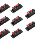 Set of eight Dope Four Way Spring Terminal Clip Push Release Connector Plate Jack Socket For Speaker Terminal Strip WP41 with red black polarity