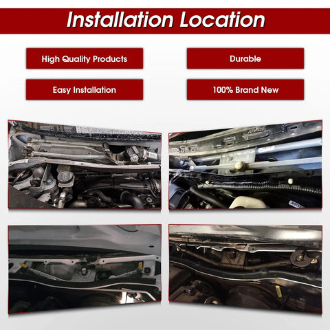 Installation location for Front Windshield Wiper Linkage Assembly For Chevy Malibu 2008-2012 Hybrid LS LT LTZ Direct Fit Replacement Easy Install For Pontiac G6 2005-2010 And Saturn Aura 2007-2009, front cowl view