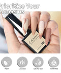 Hand holding Matte Gel Top Coat And Base Coat Set No Wipe For Long Lasting Chip Resistant Mani At Home Kit Pro Style Salon Quality