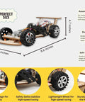 Wireless Remote Control Wooden F1 Racing Car Upgraded Competition Edition Three Color Pack For Kids RC Car Kit STEM Learning Science Experiment Fun Buildable Model Car, 8.6 inches