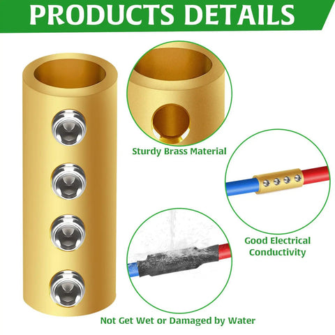 Twelve Pack 6 AWG Wire Connector Nut Kit With Screws And Shrink Tubes for quick wiring connection, 80A capacity underground wire splicing kit