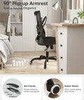 Ergonomic Desk Chair With Adjustable Lumbar Support And Flip Up Armrests, Breathable Mesh Office Chair in home office setup
