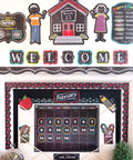 Solid Quality Chalkboard Letter Cutouts For Classroom Decor And Homeschool Projects Back To School Bulletin Board Wall Styling Vintage White On Black Straight Fire Educational Supplies That Truly Impress, featuring welcome and character cutouts.