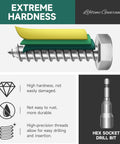 Graphic showing Heavy Duty Lag Bolts For Wood Three Eighths Inch By Four Inches With Washers Stainless Steel 304 Grade Partial Thread