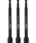 Magnetic Impact Nut Driver Set, 7/16 Inch, 6 Inch Long, Three 1/4 Inch Hex Shank Nut Drivers with Heavy Duty Industrial Magnets