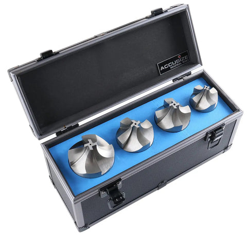 HSS Corner Rounding End Mill Set Four Piece One Half Inch To Three Quarter Inch Shank Right Hand Cut Radius Cutter For Milling Neat Rounded Corners On Ferrous And Nonferrous Metals