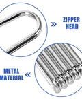 Heavy Duty Metal Zipper Pull Tabs For Backpack Repair Silver Replacement Sliders showing zipper head and metal material close-up.