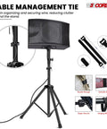 Heavy Duty Adjustable Speaker Stands Pair, 54 Inch Tripod Bases With 132 Lbs Capacity, 35mm Pole Mount, cable management tie