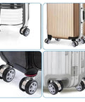 Five Pack Heavy Duty Office Chair Wheel Replacement Silent Swivel Polyurethane Casters on various suitcase types.