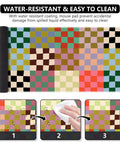 Retro Checkered Desk Mat Large Mouse Pad For Gaming And Work Ultra Smooth Surface Anti Slip With Stitched Edges XXL Keyboard Pad Extended Desk Protector For Computer Desk 35.4 x 15.7 Inches shown with water resistance demonstration