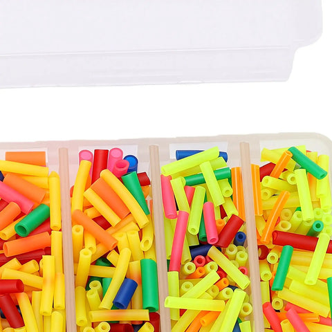 Hot Heat Shrink Tubing Colored Sleeves For Fishing Bait Kit Protection 250pcs Durable ABS Tackle Rigging Wrap Sleeve Stuff You Need, assorted colors in storage box