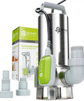 One And A Half Horsepower Submersible Sump Pump With 6000 GPH High Flow Full 304 Stainless Steel Construction in box