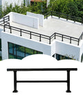 Top Shelf Weatherproof Aluminum Rooftop Deck Railing Kit Easily Raises Low Parapet Walls for extra family privacy and outdoor security on a flat roof.