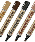 Premium Wood Stain Touch Up Pens With Five Millimeter Chisel Tips for repairing scratches and dings on wood surfaces.
