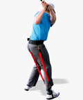 Person using Golf Swing Training Aid For Home Range Or Course Boost Driver Distance Iron Precision Ball Spin And Alignment