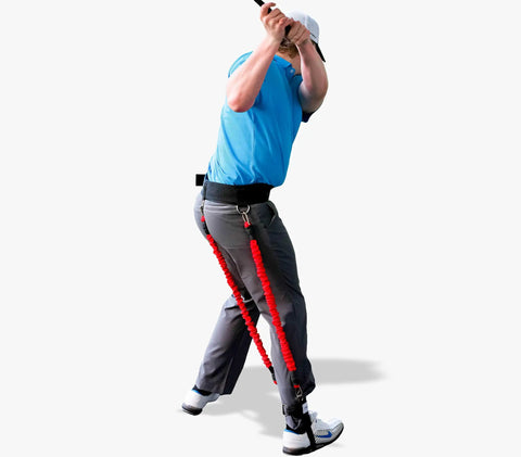 Person using Golf Swing Training Aid For Home Range Or Course Boost Driver Distance Iron Precision Ball Spin And Alignment