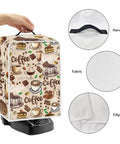 Cozy Flannel Coffee Maker Cover With Top Handle Keeps Your Coffee Station Dustproof And Waterproof Featuring A Decorative Coffee Pot Print