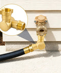Brass Swivel Hose Connector With 180 And 360 Degree Adjustable Rotation, Three Quarter Inch GHT Female To Male Garden Hose Adapter, Anti Kink Elbow Fitting For Outdoor Faucets, RV Hoses, Sprinklers, And Irrigation Systems on faucet
