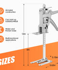 Heavy Duty Stainless Steel Arm Jacks, Set Of Two, 12in tall lifter tool for moving heavy furniture, all-metal construction.