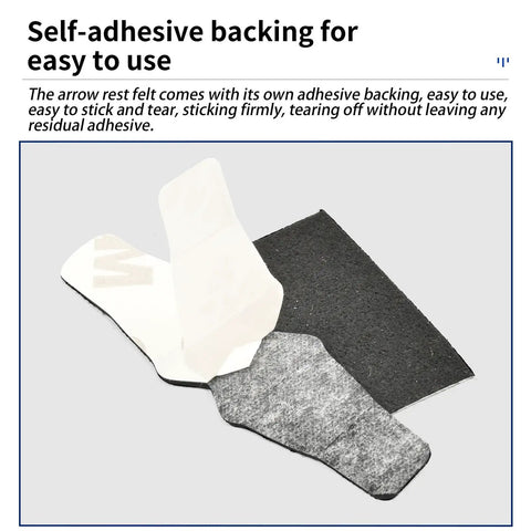 Self-adhesive backing showcased for Drop Away Arrow Rest Felt Kit With 2 Pairs Felt Tapes And 2 Arrow Holder Pads Adhesive