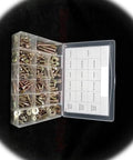 Pro Grade 8 Nuts And Bolts Kit With Hex Head Cap Screws, Washers, Fine And Coarse Thread in labeled plastic compartments